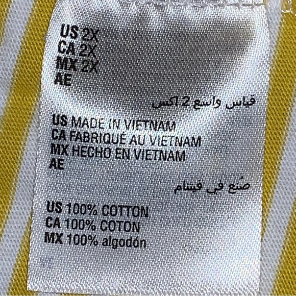 Style & Co Tank Top Yellow White Striped 2X - Picture 5 of 9